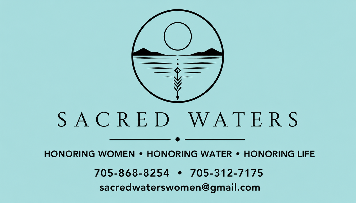 Sacred Waters logo and brand card